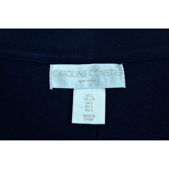 Caroline Constas Pant's Women L Navy Blue Wide-Leg Pull On NEW - Picture 3 of 10